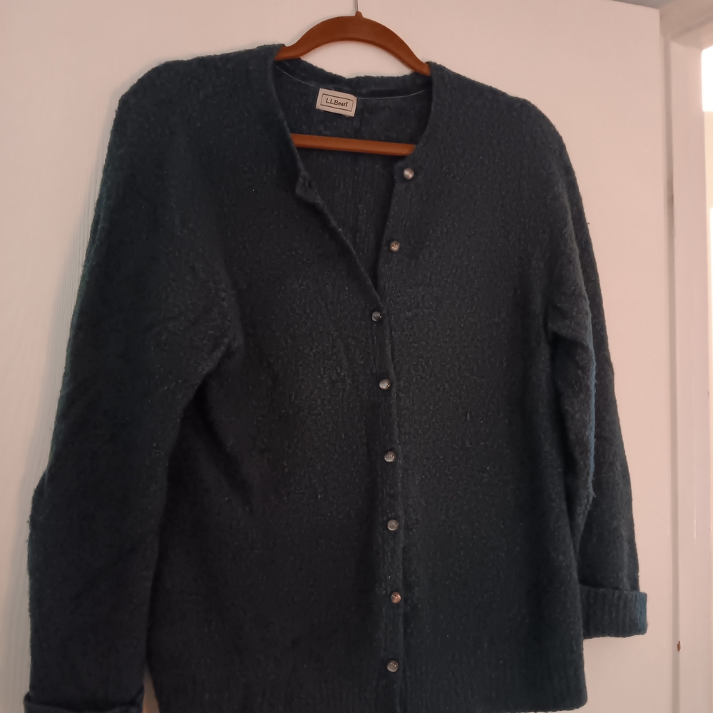 LL Bean Dark Green/teal Cardigan
